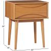 Walker Edison Atticus Solid Wood Retro 1-Drawer Nightstand, 25 Inch, Walnut(Caramel)