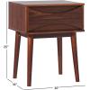 Walker Edison Atticus Solid Wood Retro 1-Drawer Nightstand, 25 Inch, Walnut(Walnut)