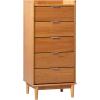 Walker Edison Blythe Scandi Minimalist 5-Drawer Solid Wood Dresser, 43 Inch, Caramel