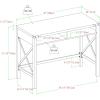 Walker Edison Callum Modern Farmhouse Metal X Writing Desk, 42 Inch, Grey Wash(Dark Walnut)