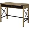 Walker Edison Callum Modern Farmhouse Metal X Writing Desk, 42 Inch, Grey Wash(Rustic Oak)