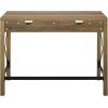 Walker Edison Callum Modern Farmhouse Metal X Writing Desk, 42 Inch, Grey Wash(Rustic Oak)
