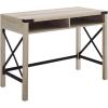 Walker Edison Callum Modern Farmhouse Metal X Writing Desk, 42 Inch, Grey Wash(White Oak)