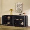 Walker Edison Chantelle Sideboard Buffet with Storage, 64″, Coastal Oak(Black)