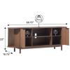 Walker Edison Chloe Curved Reeded TV Stand, Sliding Doors, 75 Inch, 70 inch, Mocha(Mocha)