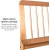 Walker Edison Clemente Mid-Century Modern Spindle Headboard King Bedframe, King Size, Caramel(Caramel)