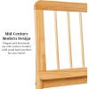 Walker Edison Clemente Mid-Century Modern Spindle Headboard King Bedframe, King Size, Caramel(Natural Pine)