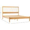 Walker Edison Clemente Mid-Century Modern Spindle Headboard King Bedframe, King Size, Caramel(Natural Pine)