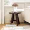 Walker Edison Colt Modern Farmhouse Solid Wood Round Side Table, 18 Inch, Espresso(Espresso)