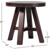 Walker Edison Colt Modern Farmhouse Solid Wood Round Side Table, 18 Inch, Espresso(Espresso)
