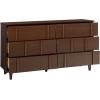 Walker Edison Contemporary Detailed 6-Drawer Solid Wood Dresser, 60 Inch, Walnut(Walnut-t)