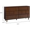 Walker Edison Contemporary Detailed 6-Drawer Solid Wood Dresser, 60 Inch, Walnut(Walnut-t)