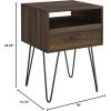 Walker Edison Croft Modern Small Bed Side Table Nightstand with Drawer Accent Table, 18 Inch, Dark Walnut(Dark Walnut)