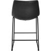 Walker Edison Douglas Urban Industrial Faux Leather Armless Bar Chairs, Set of 2, Black(Black)