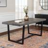 Walker Edison Durango Distressed Solid Wood Dining Table, 72 Inch, Mahogany(Grey)