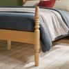 Walker Edison EZ Assembly™ Traditional Wood Spindle Post Bed, Modern Farmhouse Bed Frame Queen Bed Frame with Headboard, No Box Spring Required, Queen Size, Dark Brown(Natural)