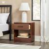 Walker Edison Easy Assembly™ Solid Wood 1-Drawer Nightstand with Handle Walnut(Walnut)