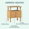 Walker Edison Easy Assembly Wood 2 Drawer Spindle Nightstand – Natural(Natural)