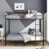 Walker Edison Elodie Urban Industrial Twin over Twin Metal Bunk Bed, Twin over Twin, Black(Black)