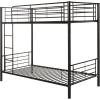 Walker Edison Elodie Urban Industrial Twin over Twin Metal Bunk Bed, Twin over Twin, Black(Black)