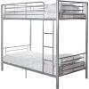 Walker Edison Elodie Urban Industrial Twin over Twin Metal Bunk Bed, Twin over Twin, Black(Silver)