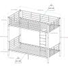 Walker Edison Elodie Urban Industrial Twin over Twin Metal Bunk Bed, Twin over Twin, Black(White)