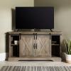 Walker Edison Everette Modern Farmhouse Double Sliding X Barn Door TV Stand for TVs up to 58 Inches 52 Inch Grey Wash