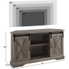 Walker Edison Everette Modern Farmhouse Double Sliding X Barn Door TV Stand for TVs up to 58 Inches 52 Inch Grey Wash