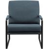 Walker Edison Ezra Contemporary Minimalist Metal-Arm Accent Chair, 32 Inch, Indigo Blue/Black(Indigo Blue / Black)