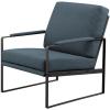 Walker Edison Ezra Contemporary Minimalist Metal-Arm Accent Chair, 32 Inch, Indigo Blue/Black(Indigo Blue / Black)