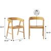 Walker Edison Ezra Modern Solid Wood Rounded Back Dining Chair – Natural (Set of 2)(Natural)