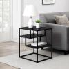 Walker Edison Finley Contemporary Floating Shelf Side Table, 16 Inch, Black(Solid Black)