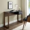 Walker Edison Fluted Drawer Writing Laptop Desk, 46 Inch, Black/Walnut(Black/Walnut)