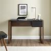 Walker Edison Fluted Drawer Writing Laptop Desk, 46 Inch, Black/Walnut(Black/Walnut)
