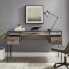 Walker Edison Furniture AZ56FUL2DGTDW Glass Top 2 DraWalker Edisonr Computer Writing Desk, 56, Dark Walnut(Grey Wash)