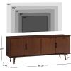 Walker Edison Genia Mid-Century Modern Solid Wood Stand for TVs up to 65 Inches, Walnut(Walnut)