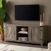 Walker Edison Georgetown Modern Farmhouse Double Barn Door TV Stand for TVs up to 65 Inches, 58 Inch, Grey