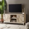 Walker Edison Georgetown Modern Farmhouse Double Barn Door TV Stand for TVs up to 65 Inches, 58 Inch, White Oak