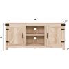 Walker Edison Georgetown Modern Farmhouse Double Barn Door TV Stand for TVs up to 65 Inches, 58 Inch, White Oak