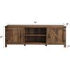 Walker Edison Georgetown Modern Farmhouse Double Barn Door TV Stand for TVs up to 80 Inches, 70 Inch, Rustic Oak, Without Fireplace, 15.75 x 70 x 24 inches(Rustic Oak)