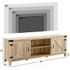 Walker Edison Georgetown Modern Farmhouse Double Barn Door TV Stand for TVs up to 80 Inches, 70 Inch, Rustic Oak, Without Fireplace, 15.75 x 70 x 24 inches(White Oak)