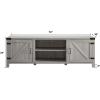 Walker Edison Georgetown Modern Farmhouse Double Barn Door TV Stand for TVs up to 80 Inches, 70 Inch, Rustic Oak, Without Fireplace, 15.75 x 70 x 24 inches(Stone Grey)