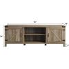 Walker Edison Georgetown Modern Farmhouse Double Barn Door TV Stand for TVs up to 80 Inches, 70 Inch, Rustic Oak, Without Fireplace, 15.75 x 70 x 24 inches(Grey Wash)