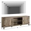 Walker Edison Georgetown Modern Farmhouse Double Barn Door TV Stand for TVs up to 80 Inches, 70 Inch, Rustic Oak, Without Fireplace, 15.75 x 70 x 24 inches(Grey Wash)