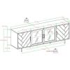 Walker Edison Harper Modern 4 Door Herringbone Stand for TVs up to 80 Inches, 70 Inch, Birch(Birch)