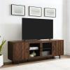Walker Edison Harper Modern 4 Door Herringbone TV Stand for TVs up to 80 Inches 70 Inch Dark Walnut