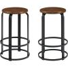 Walker Edison Hayes Modern Curved Metal and Solid Wood Barstool, 26 Inch, Dark Coffee/Black(Dark Coffee / Black)