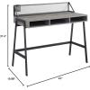 Walker Edison Industrial Mesh Wood Laptop Computer Writing Desk Home Office Workstation Small, 42 Inch, Dark Walnut(Slate Grey)