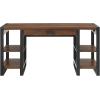 Walker Edison Industrial Wood Computer Writing Desk 4 Storage Shelves and Gaming Gamer Command Center Workstation Desk Home Office, 60 Inch, Driftwood(Dark Walnut)
