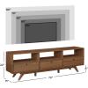 Walker Edison Kimi Mid Century Modern Minimalist Drop-Down Door Stand for TVs up to 85 Inches, 70 Inch, Mocha(Mocha)